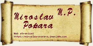 Miroslav Popara vizit kartica